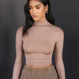 Joah Brown Cropped Mock Neck stop - Sienna - XS/S